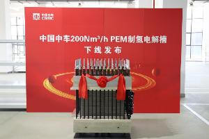 中車(chē)兆瓦級(jí)PEM制氫電解槽下線發(fā)布
